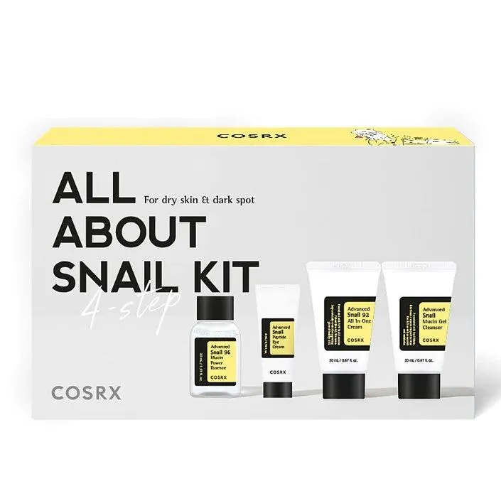 Тревел набор для лица с муцином улитки COSRX All About Snail Kit 20 ml + 30 ml+ 20 ml + 5 ml