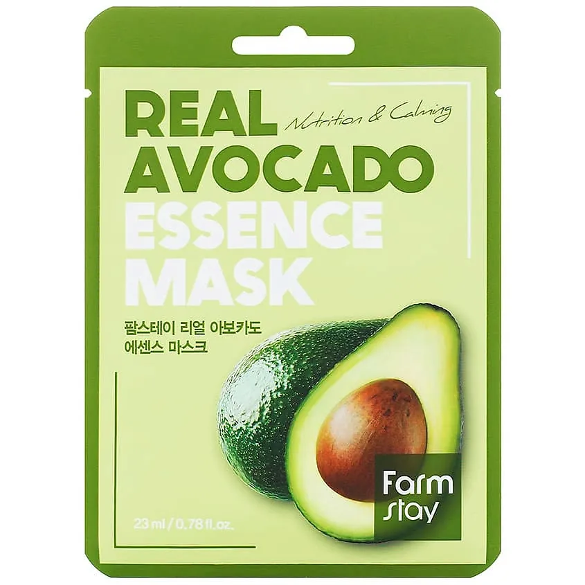 Тканевая маска для лица с экстрактом авокадо FarmStay Real Avocado Essence Mask 23 ml