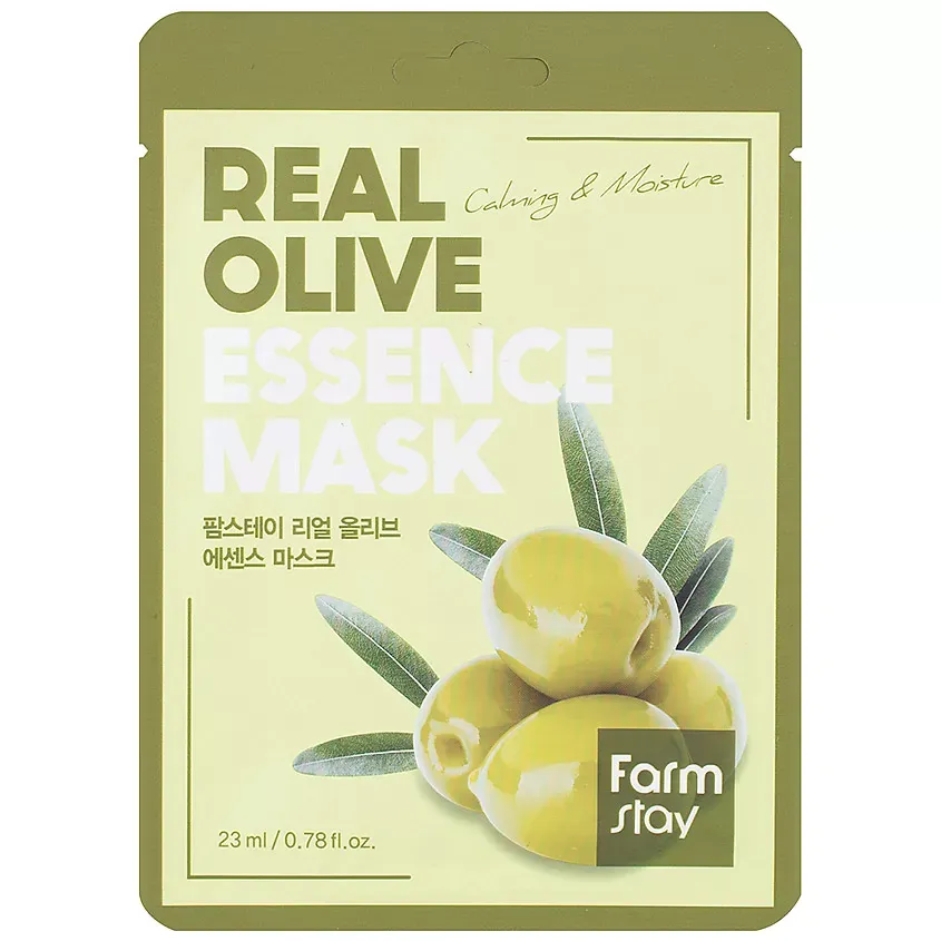 Маска для лица тканевая с экстрактом оливы Real Olive Essence Mask  FarmStay Real Olive Essence Mask 23 ml