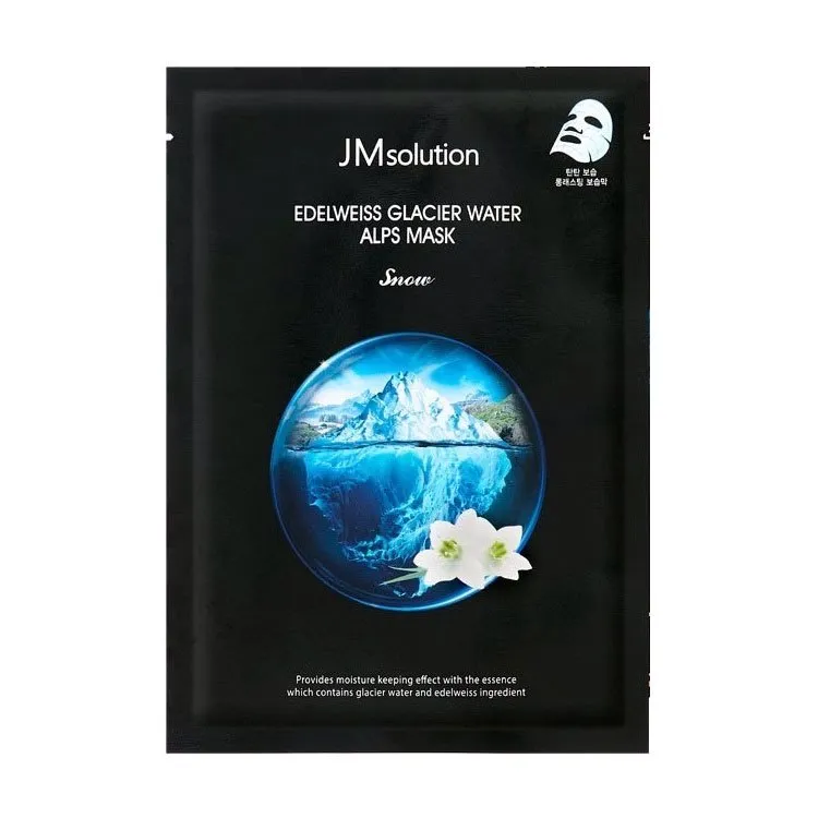 Увлажняющая тканевая маска с эдельвейсом и ледниковой водой JMsolution Edelweiss Glacier Water Alps Mask 30 ml