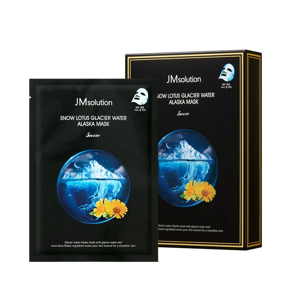 Тканевая маска с экстрактом снежного лотоса JMsolution Snow Lotus Glacier Water Alaska Mask Snow 30 ml