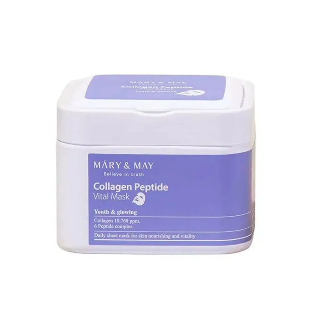 Набор увлажняющих лифтинг-масок c пептидами Mary&May Collagen Peptide Vital Mask 30 шт