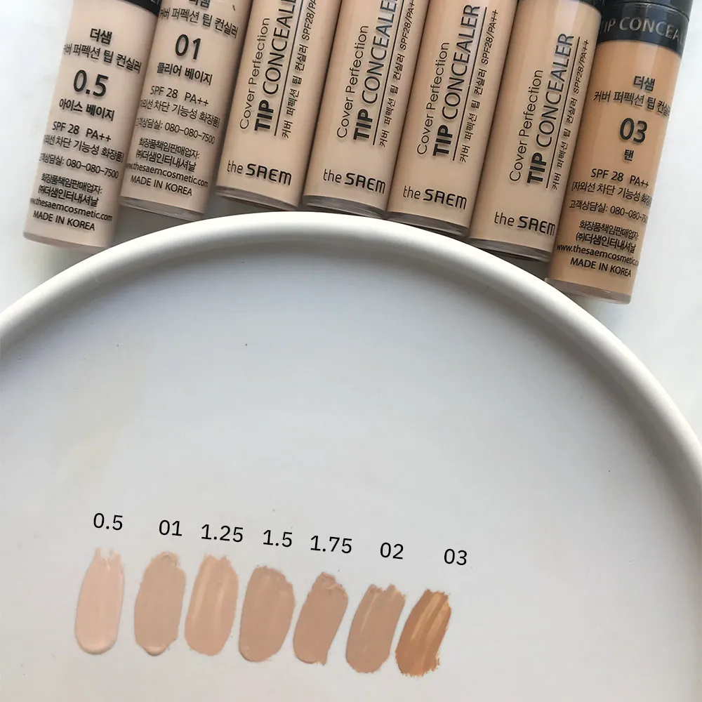 Жидкий консилер The Saem Cover Perfection Tip Concealer 0,5 Ice Beige 6.5 g