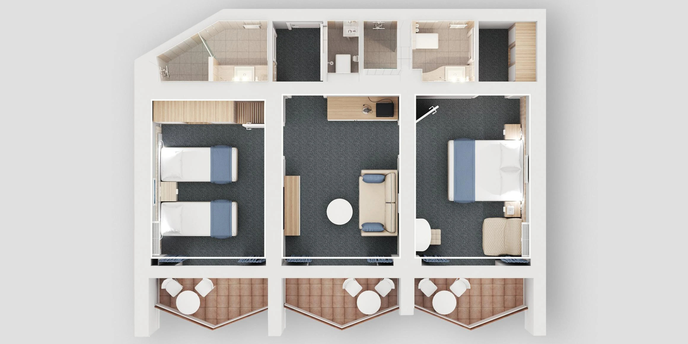 Посмотреть в галерее Family suite sea view 4-местный 3-комнатный FmSSV