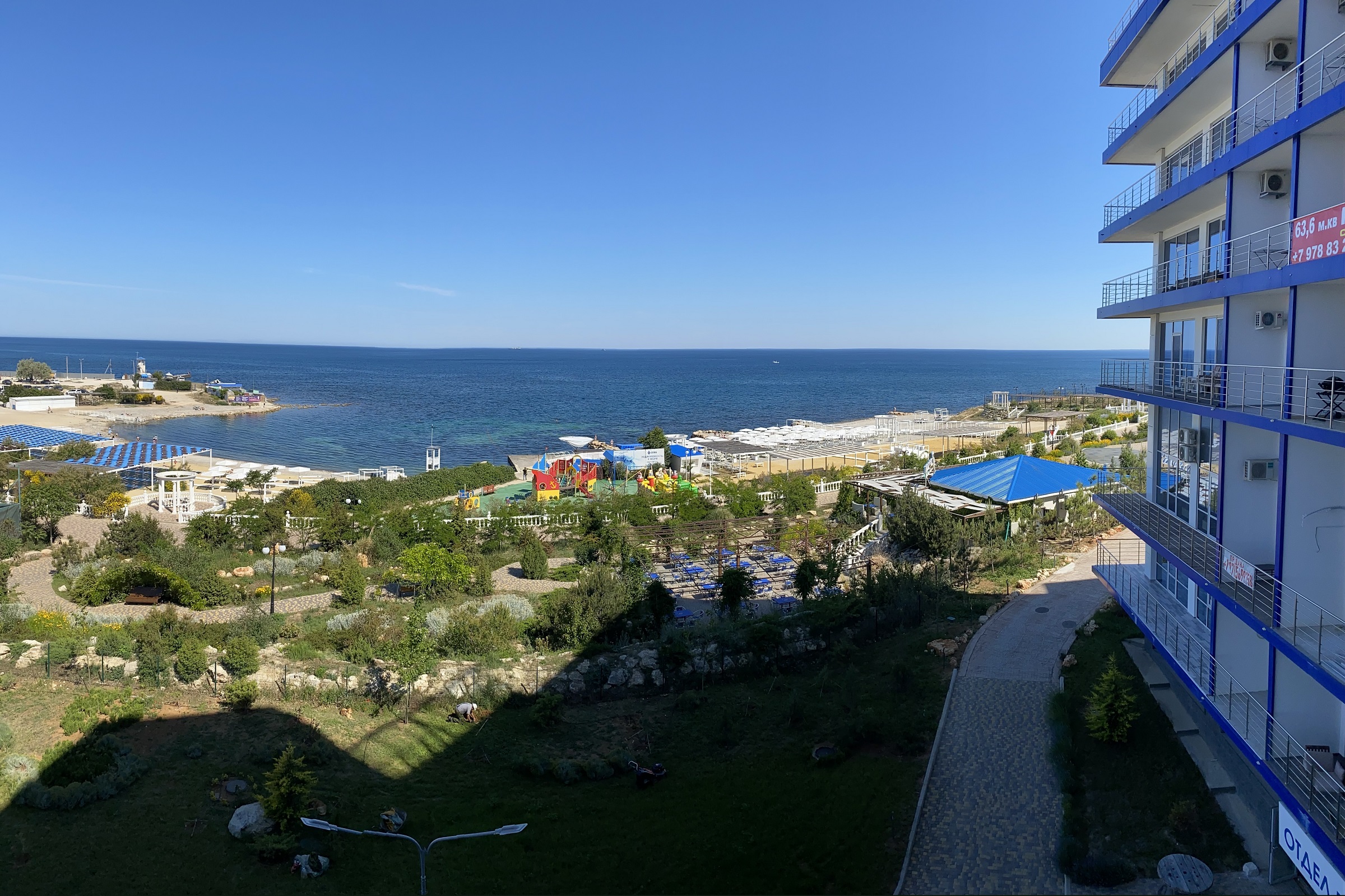 Апартаменты студио 2-местные 1-комнатные V вид на море 1 линия Аква Deluxe