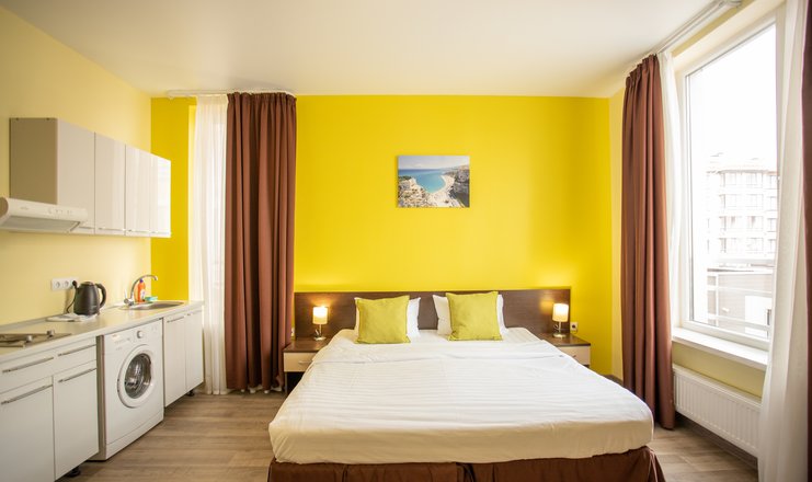 Апартаменты Апартаменты 4-х местные, вид на бассейн/горы (206,306,406,506)