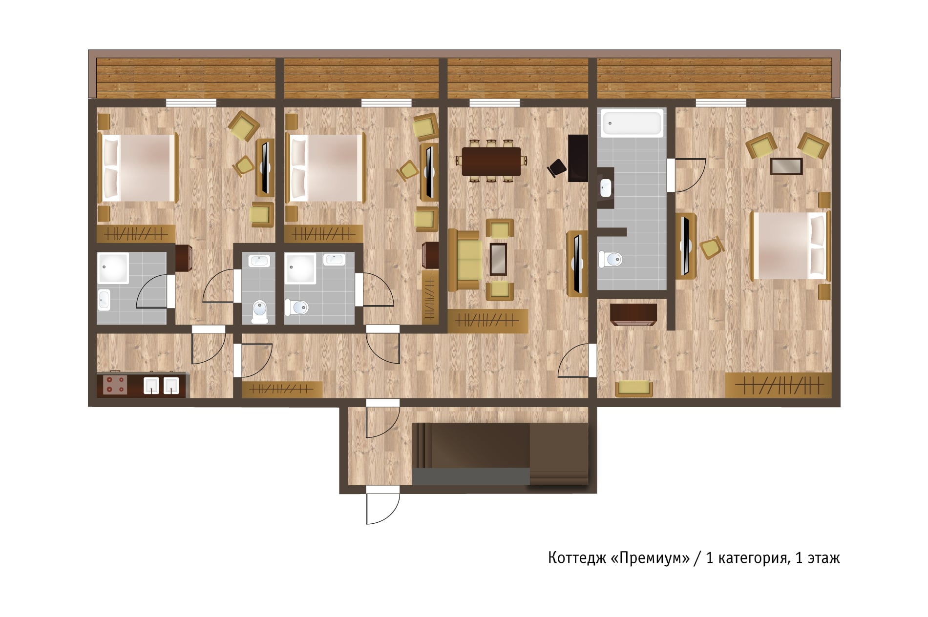 Коттедж 8-местный Премиум