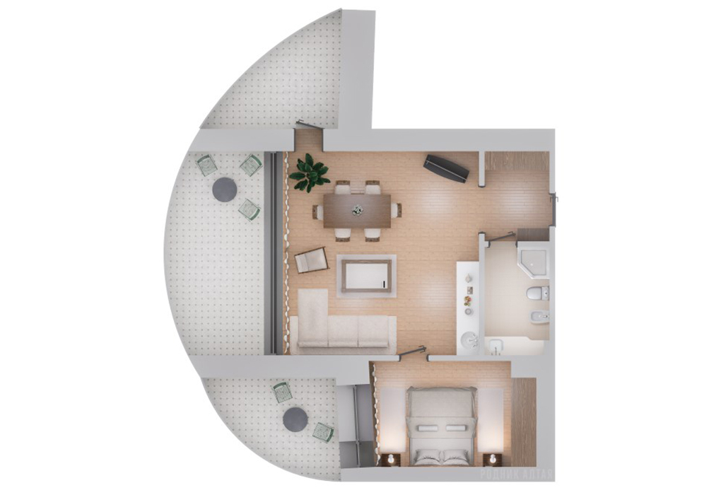 2-мест. 2-комн. апартамент