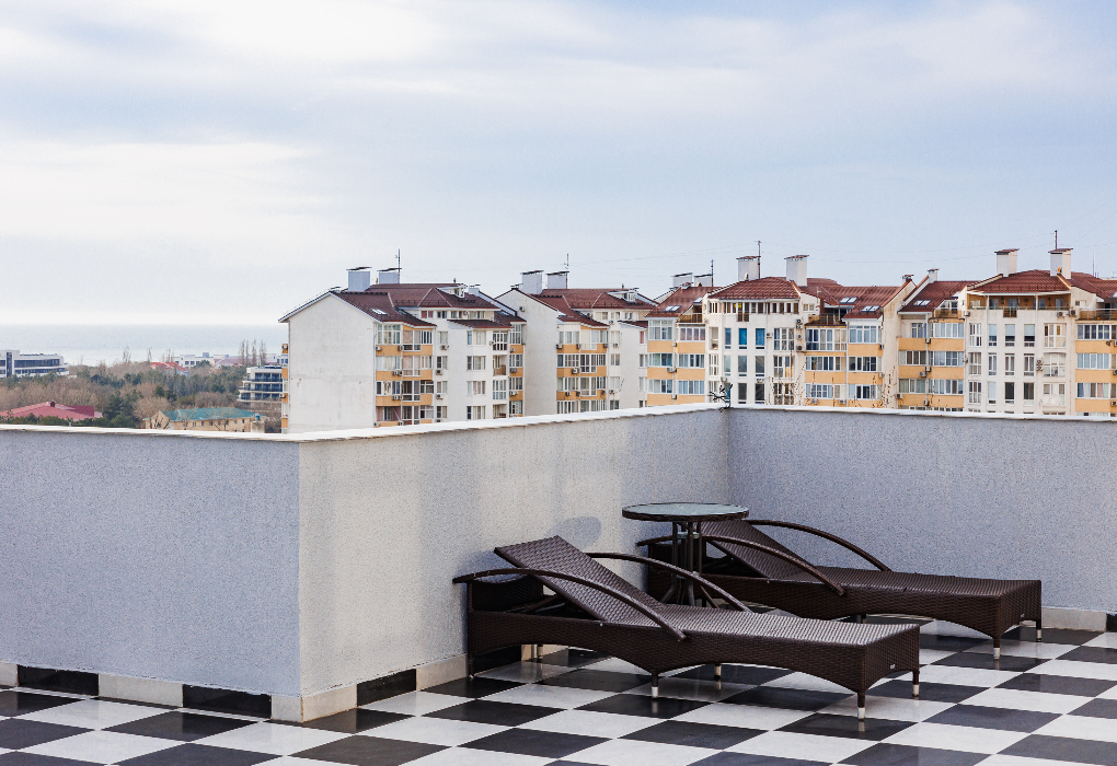 Посмотреть в галерее 2-мест.(разм. в 3-мест.) Mini suite with terrace (в таунхаусе)