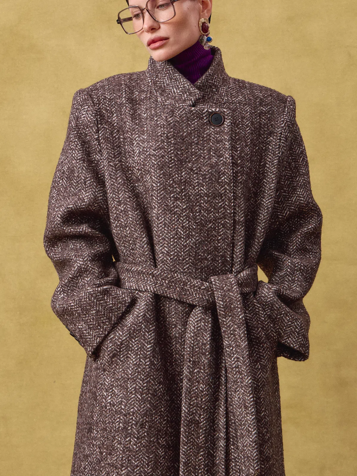 Пальто из твида Max Mara на одной пуговице фото 3