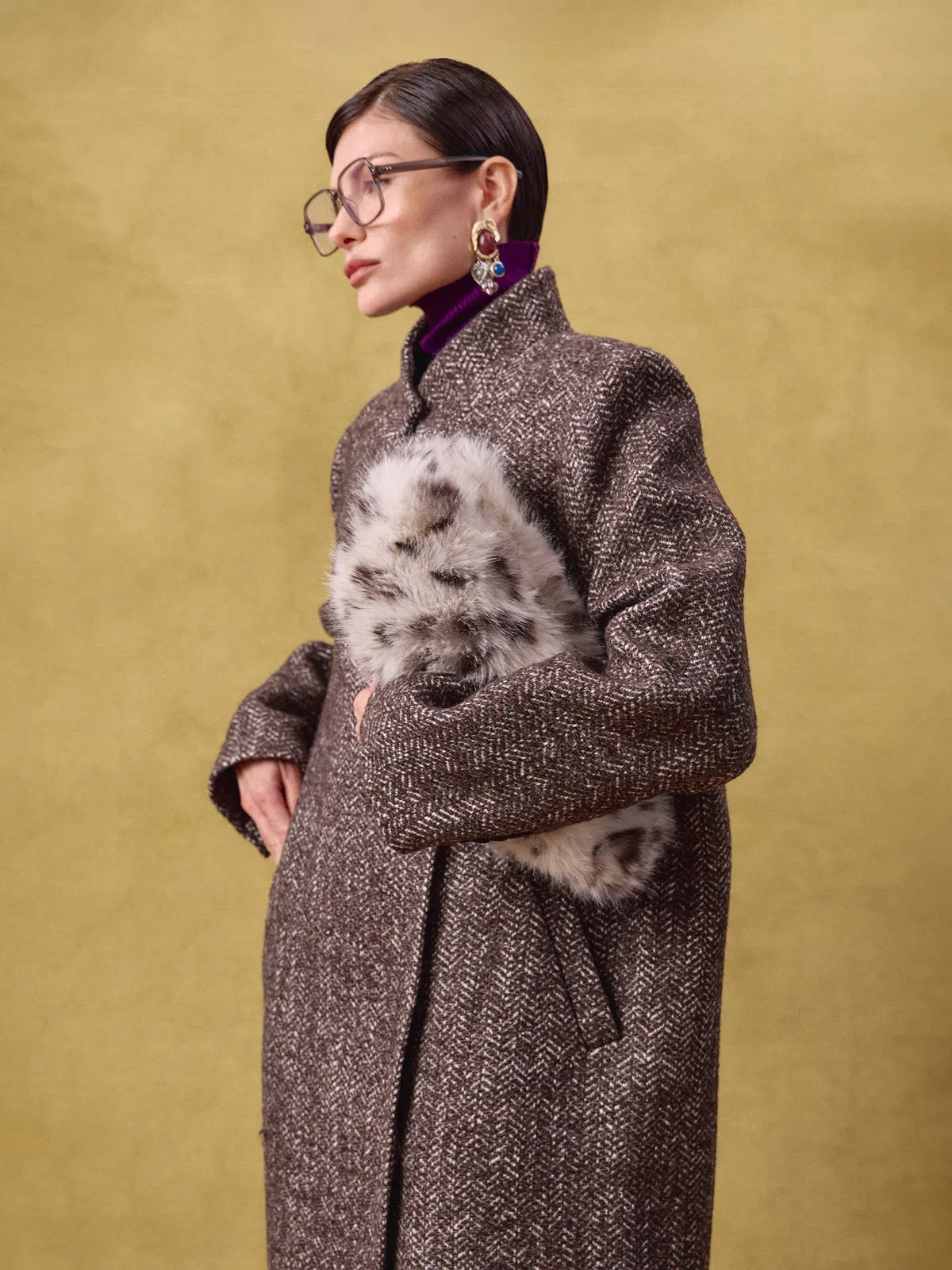 Пальто из твида Max Mara на одной пуговице фото 4