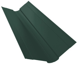 Планка ендовы верхней фигурной 100x100 0,5 Satin с пленкой RAL 6005 зеленый мох (2м) изображение, детальные картинки товара