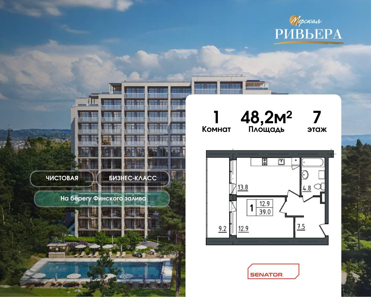 Фото квартиры по адресу Санкт-Петербург г, Приморское ш, д. 570литерал