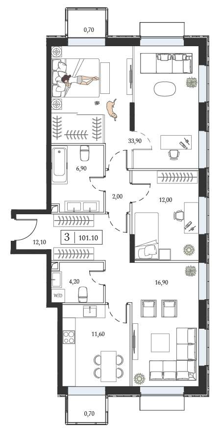 Фото квартиры по адресу Москва, Андропова проспект, д.9/1к3 