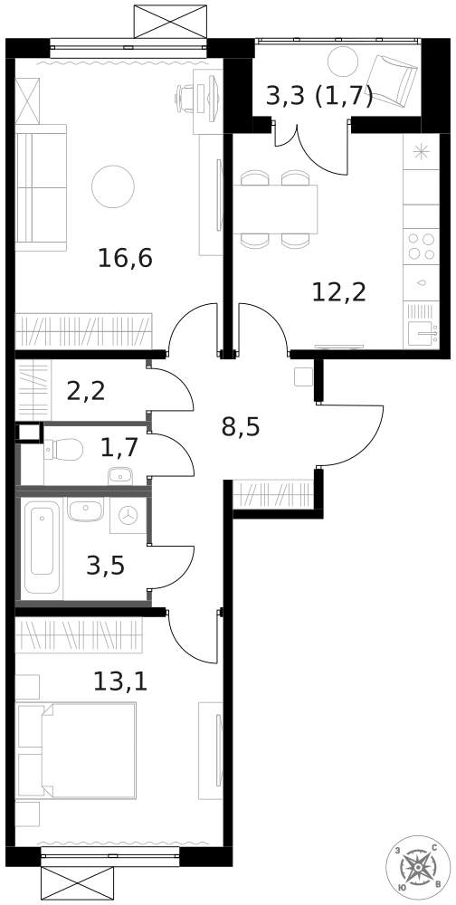Фото квартиры по адресу Москва г, Ленинградское ш, д. 228к4