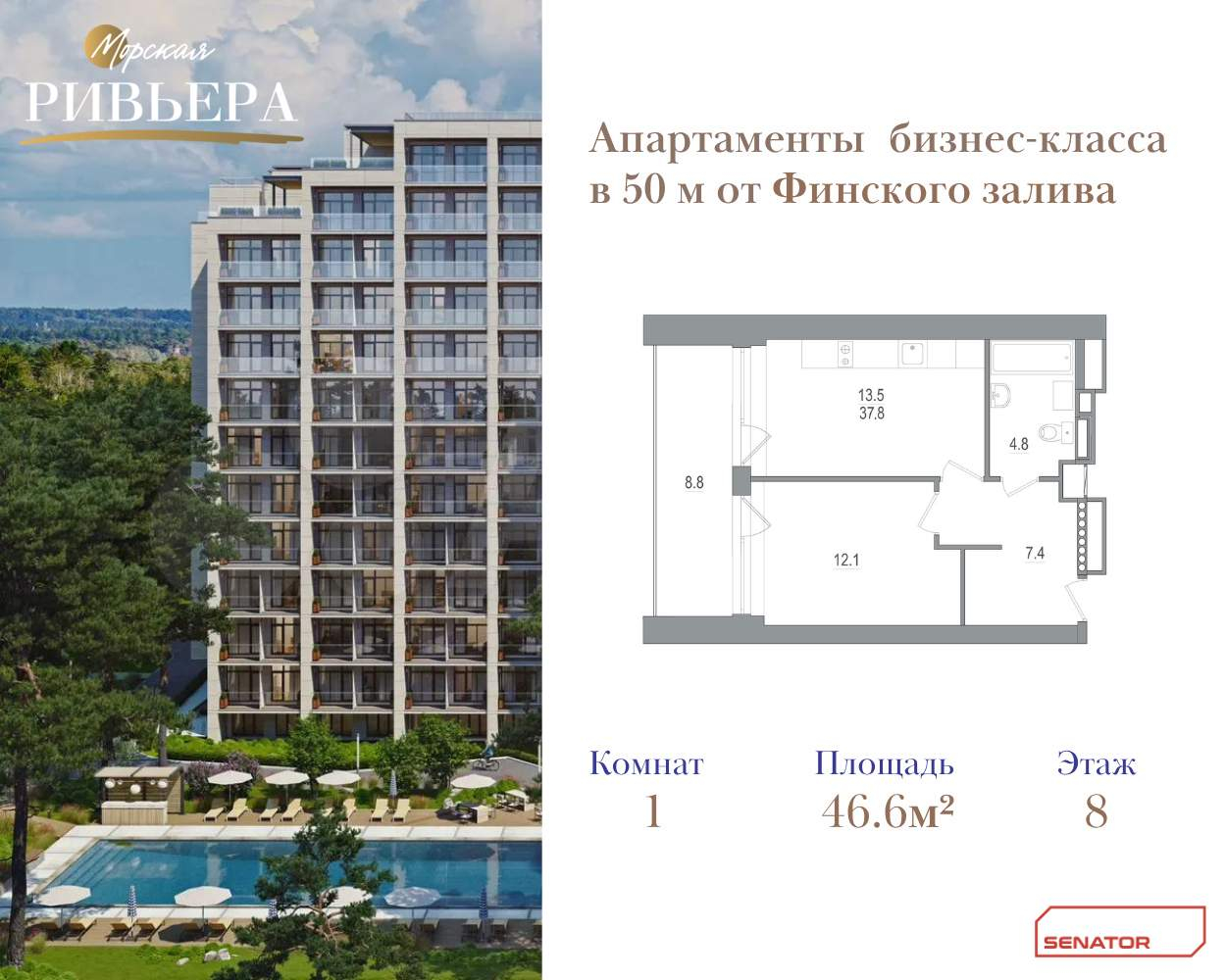 Фото квартиры по адресу Санкт-Петербург г, Приморское ш, д. 570литерал