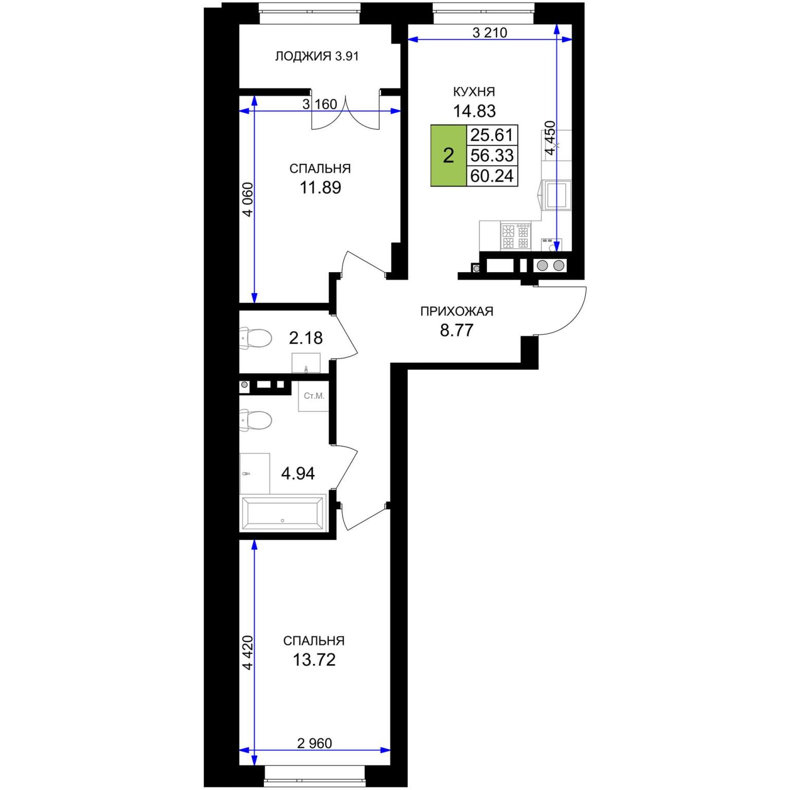Фото квартиры по адресу Москва, Героя России Катериничева улица, д.1 