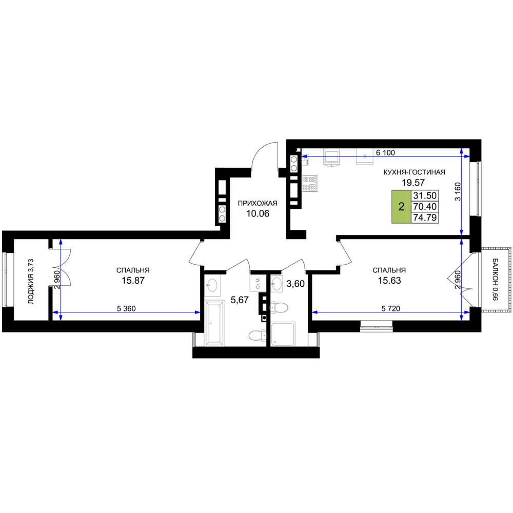 Фото квартиры по адресу Москва, Героя России Катериничева улица, д.1 