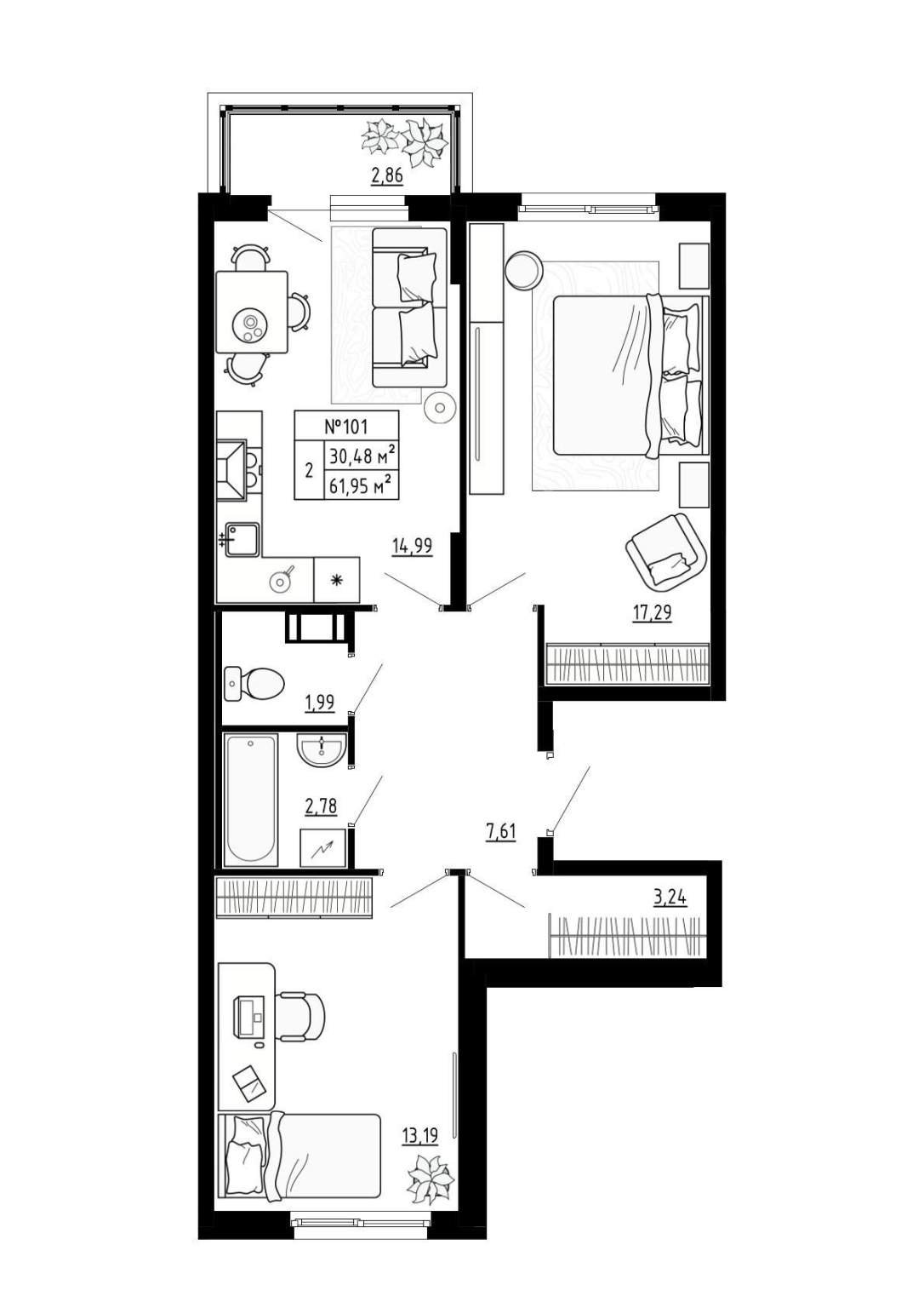 Фото квартиры по адресу Ленинградская обл, Ломоносовский р-н, Аннино п, Якова Золина ул, д. 30