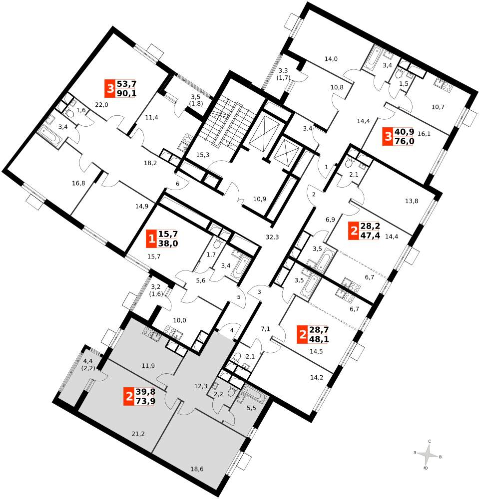 Фото квартиры по адресу Московская обл, Развилка п, Римский проезд, д. 5стр1