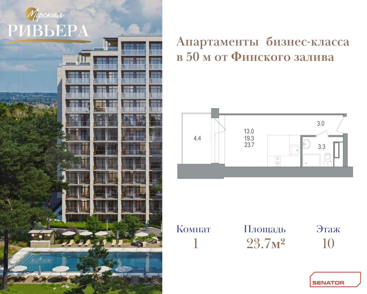 Фото квартиры по адресу Санкт-Петербург г, Приморское ш, д. 570литерал