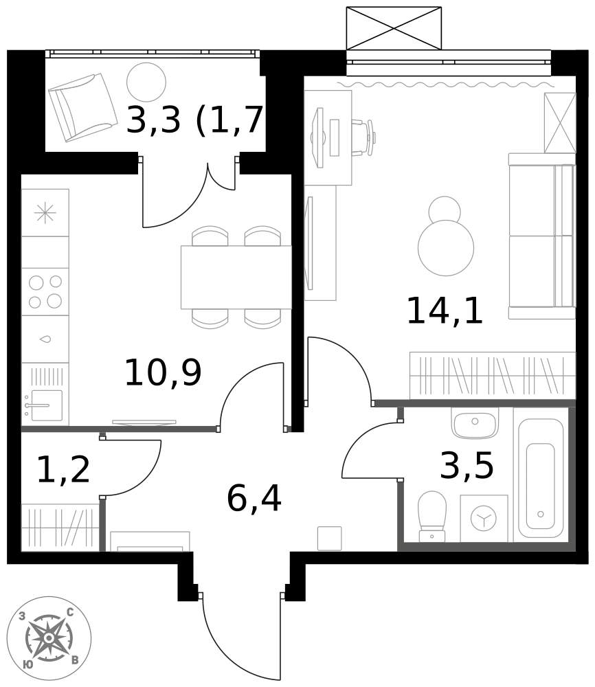 Фото квартиры по адресу Москва г, Ленинградское ш, д. 228к4