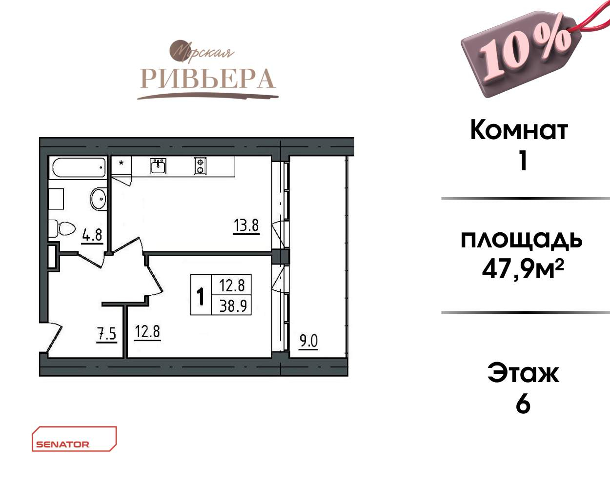 Фото квартиры по адресу Санкт-Петербург г, Приморское ш, д. 570литерал