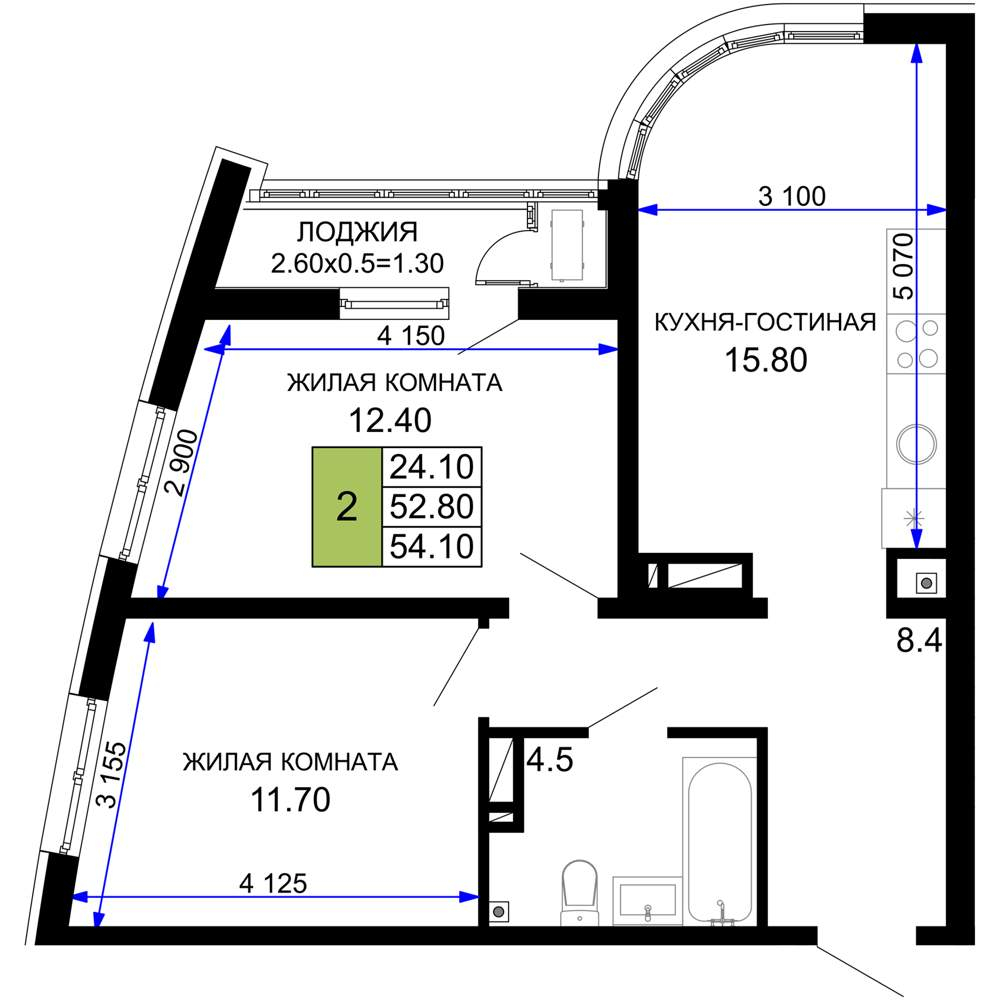 Фото квартиры по адресу Москва, Старокубанская улица, д.2/23 