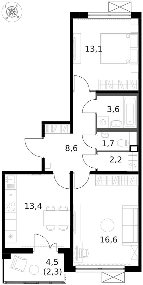 Фото квартиры по адресу Москва г, Ленинградское ш, д. 228к4