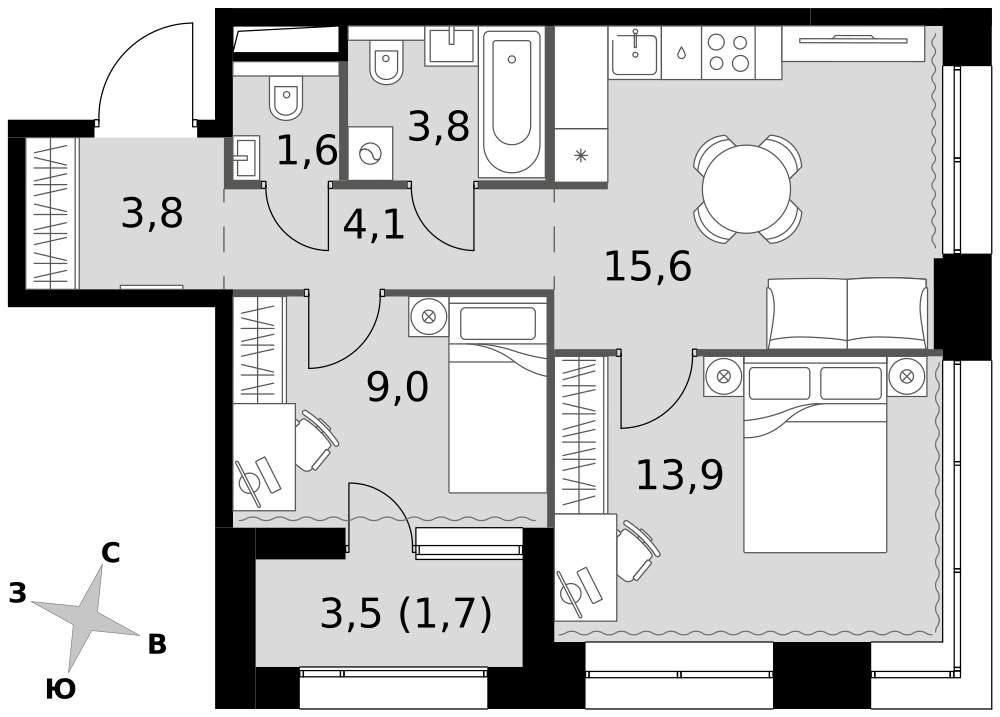 Фото квартиры по адресу Москва, Строительный проезд, д.9 