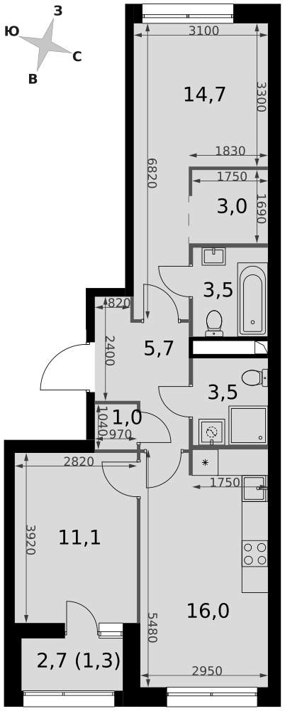 Фото квартиры по адресу Москва, Строительный проезд, д.9 