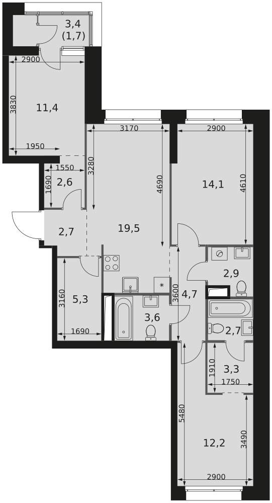 Фото квартиры по адресу Москва, Строительный проезд, д.9 