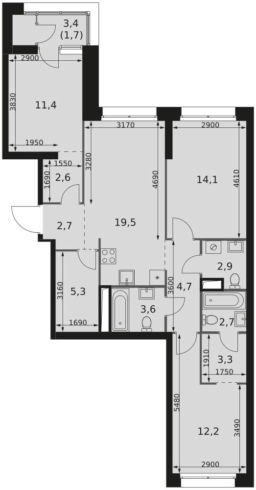Фото квартиры по адресу Москва, Строительный проезд, д.9 