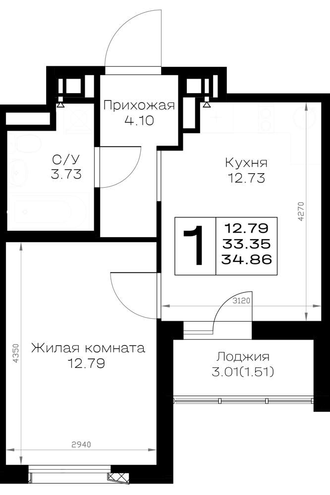 Фото квартиры по адресу Москва, д.к1.1 