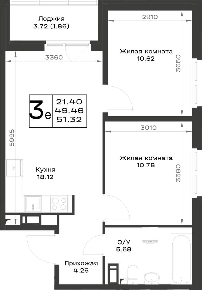 Фото квартиры по адресу Москва, Первых ул., д.1 