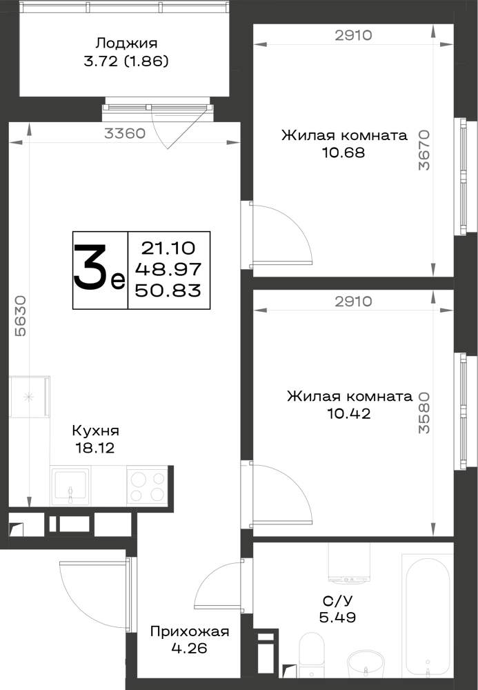 Фото квартиры по адресу Москва, Первых ул., д.1 