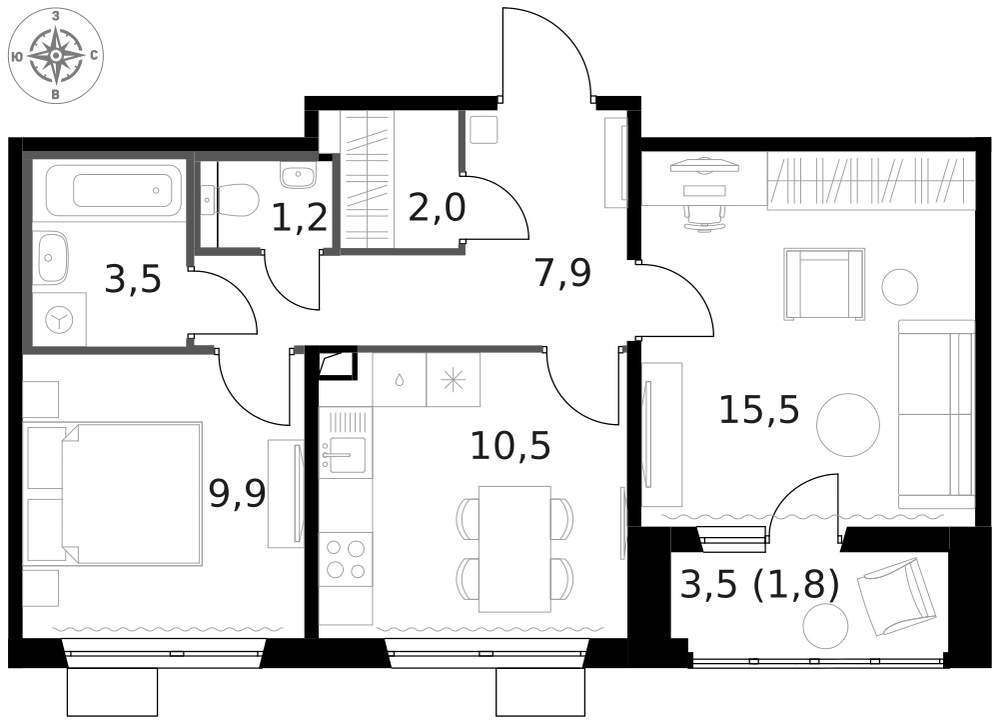 Фото квартиры по адресу Москва г, Ленинградское ш, д. 228к4