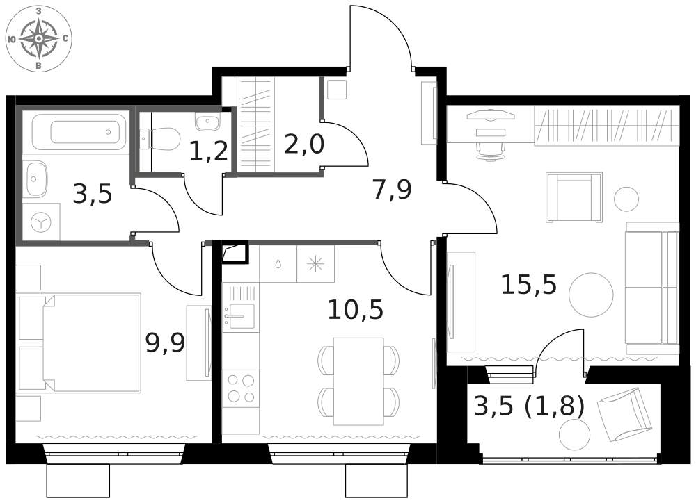 Фото квартиры по адресу Москва г, Ленинградское ш, д. 228к4