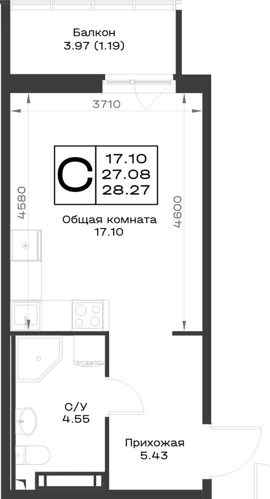 Фото квартиры по адресу Ленинградская, Первых ул., д.1 