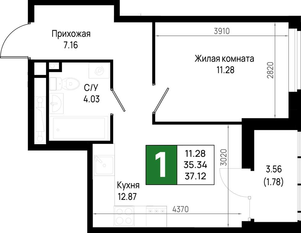Фото квартиры по адресу Ленинградская, Первых ул., д.1 
