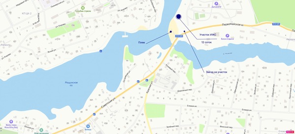 Объект по адресу Ленинградская обл, Выборгский р-н, Рощино гп, Береговая ул, д. 1