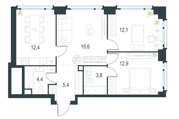Объект по адресу Москва, Озёрная ул, 1к1/1 