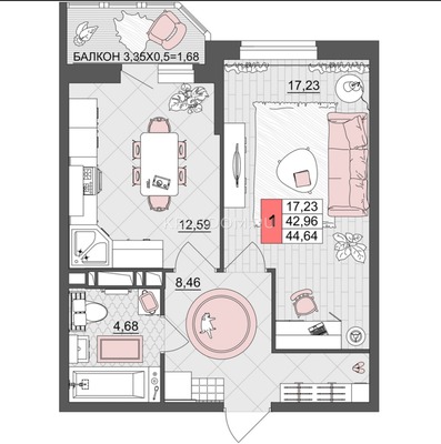 Фото квартиры по адресу Москва, Ростовское Шоссе ул, 30/6к3 