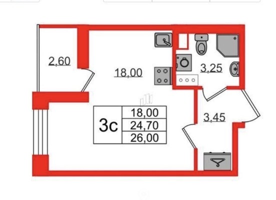 Фото квартиры по адресу Санкт-Петербург, Орлово-Денисовский пр-кт, 20к1 
