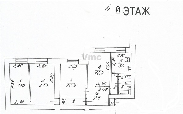 Фото квартиры по адресу Москва г, Газетный пер, д. 13