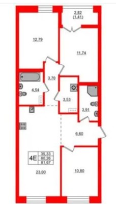 Фото квартиры по адресу Ленинградская, Петропавловская ул 