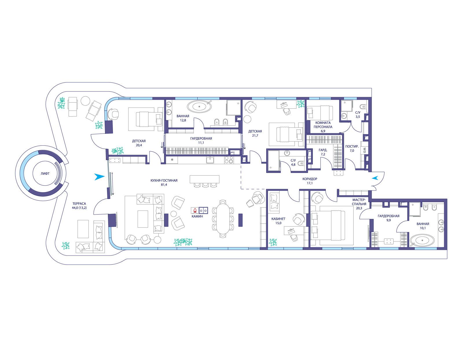 Фото квартиры по адресу Москва, ул. Нижние Мнёвники, ЖК «Остров», 10 квартал, вилла 1 