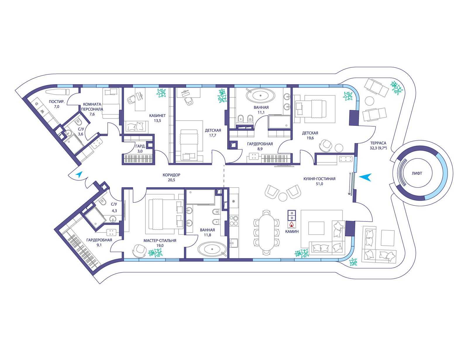 Фото квартиры по адресу Москва, ул. Нижние Мнёвники, ЖК «Остров», 10 квартал, вилла 1 