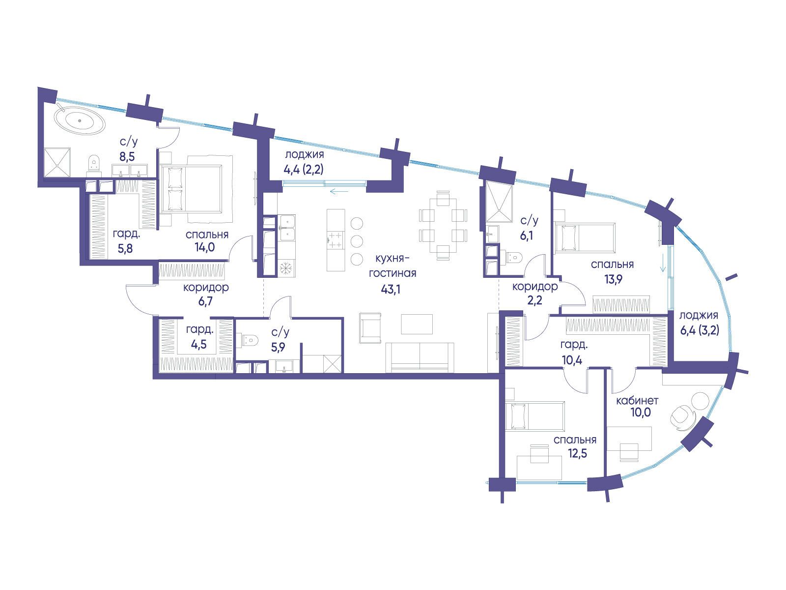 Объект по адресу Москва, улица Нижние Мнёвники, ЖК «Остров», 7-й квартал, к5 