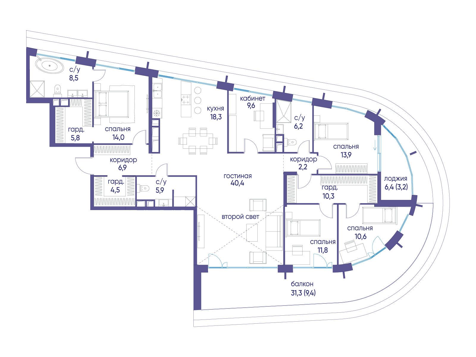 Фото квартиры по адресу Москва, улица Нижние Мнёвники, ЖК «Остров», 7-й квартал, к5 